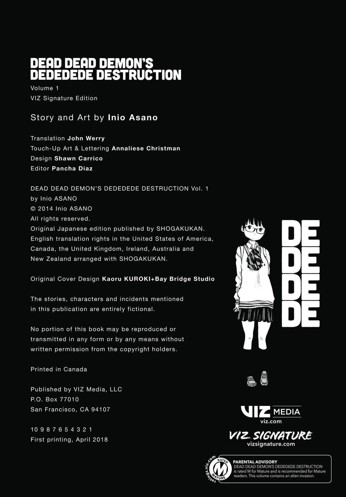 Read Dead Dead Demons Dededede Destruction Manga Online
