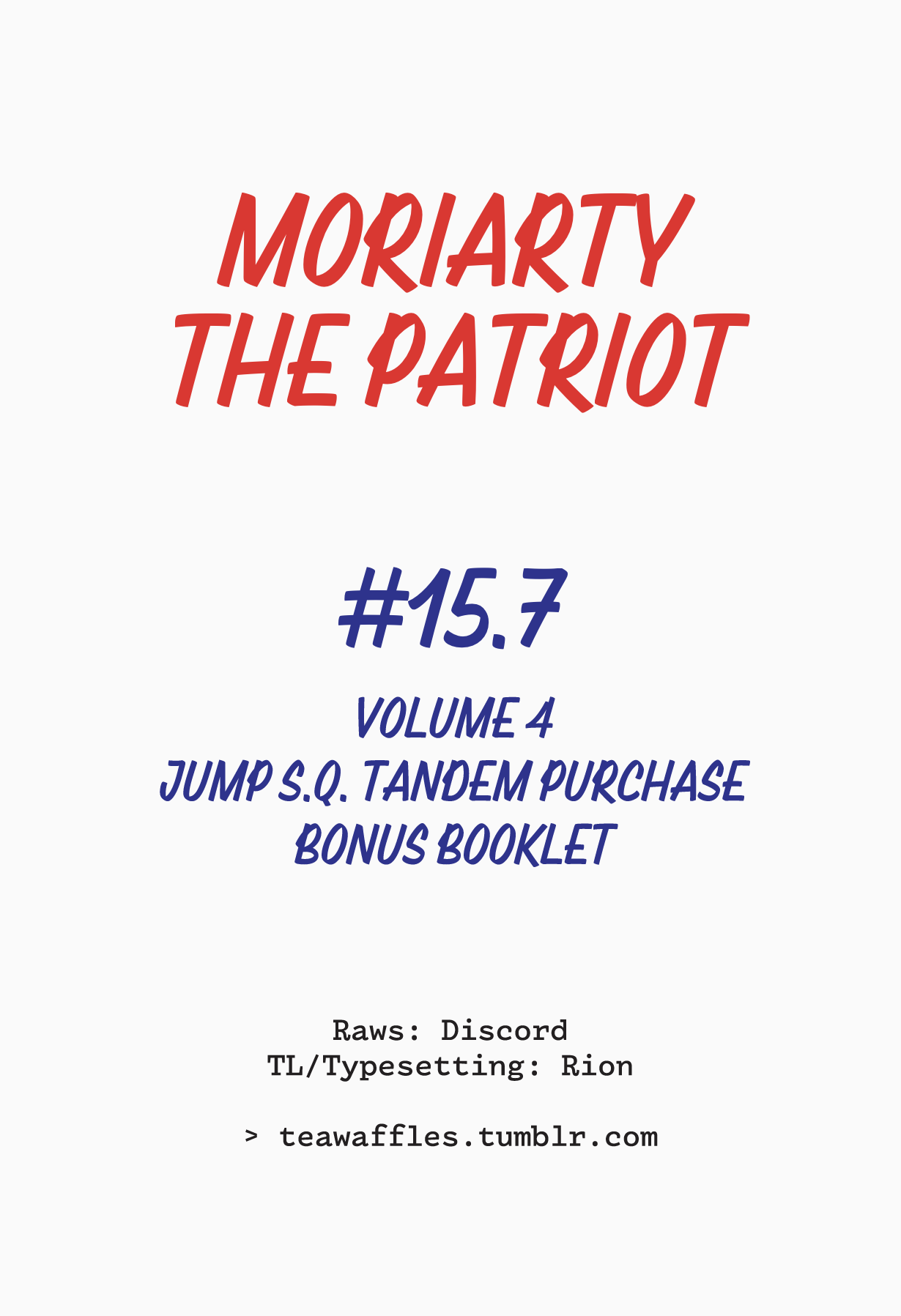 Read Moriarty the Patriot Manga Online
