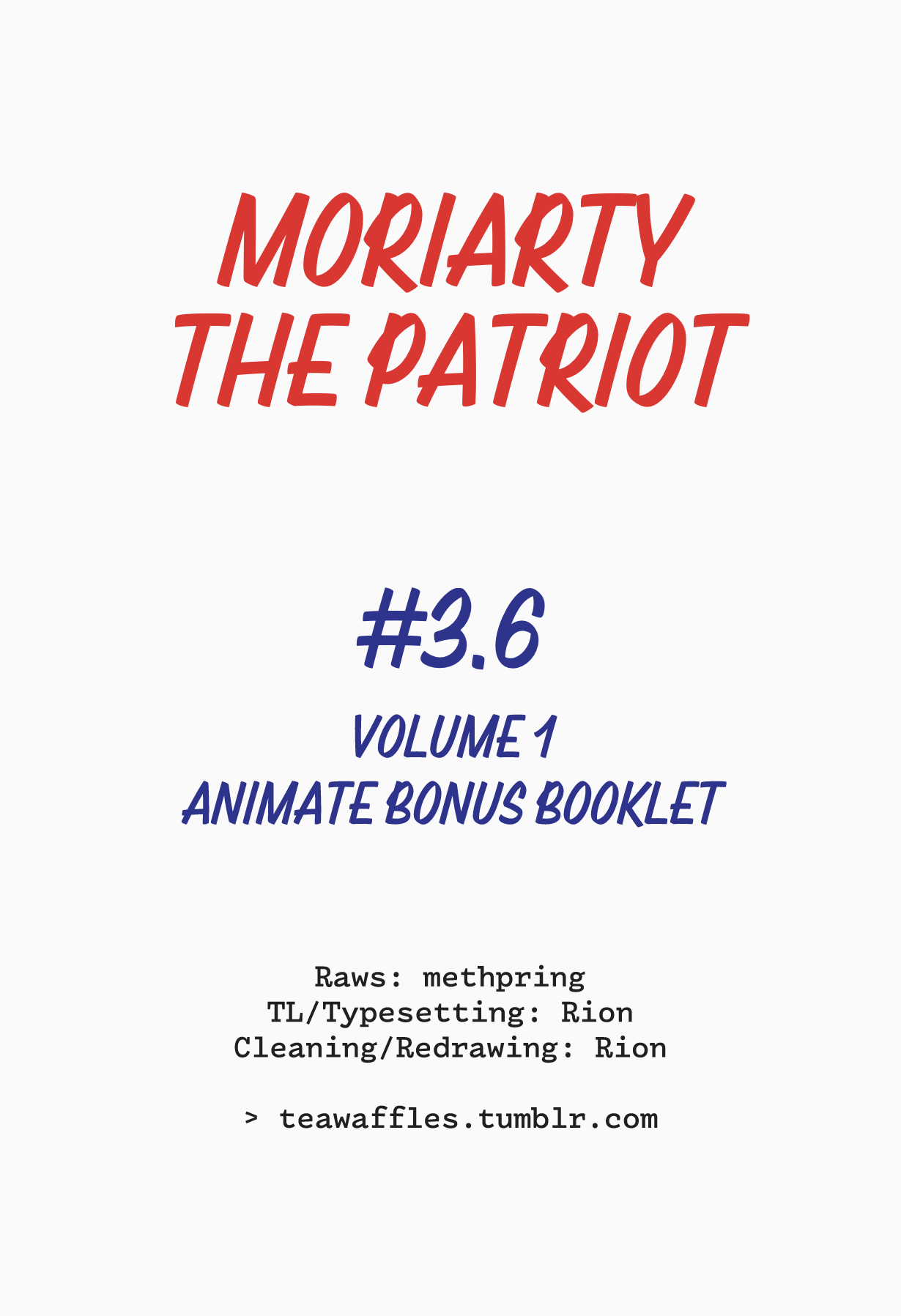 Read Moriarty the Patriot Manga Online