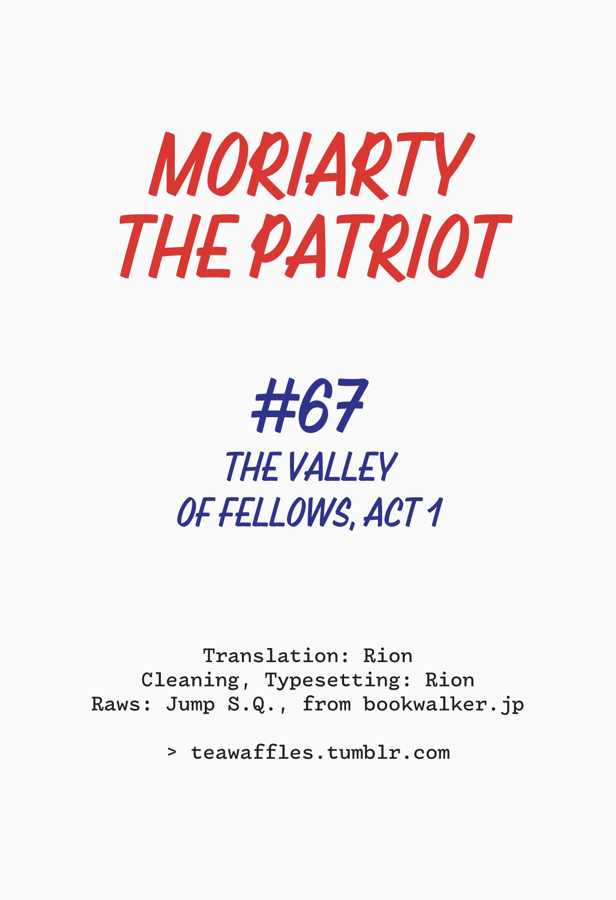 Read Moriarty the Patriot Manga Online