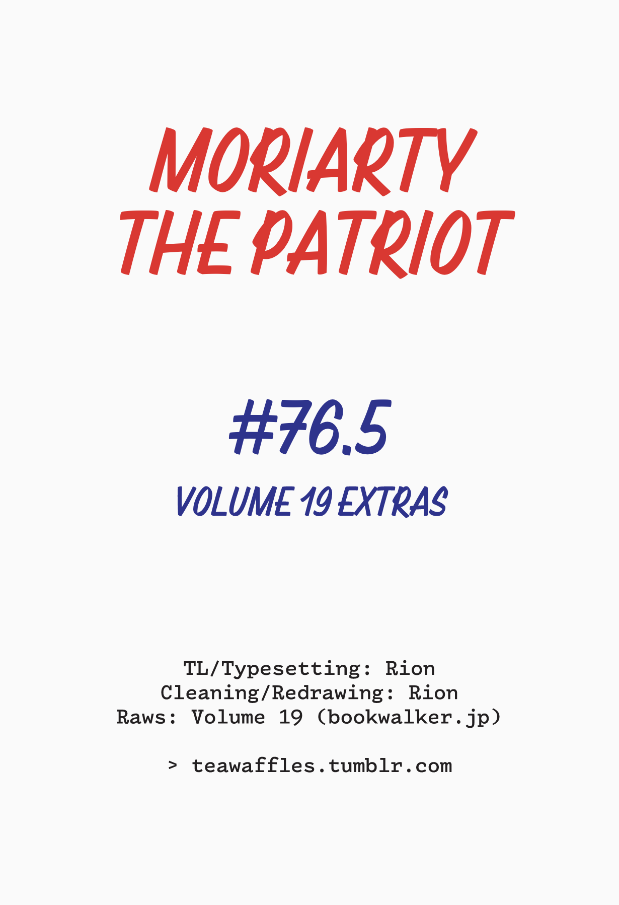 Read Moriarty the Patriot Manga Online