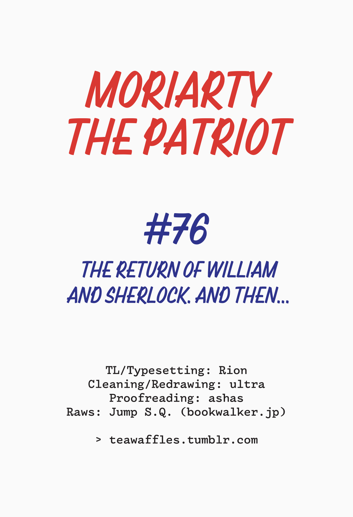 Read Moriarty the Patriot Manga Online
