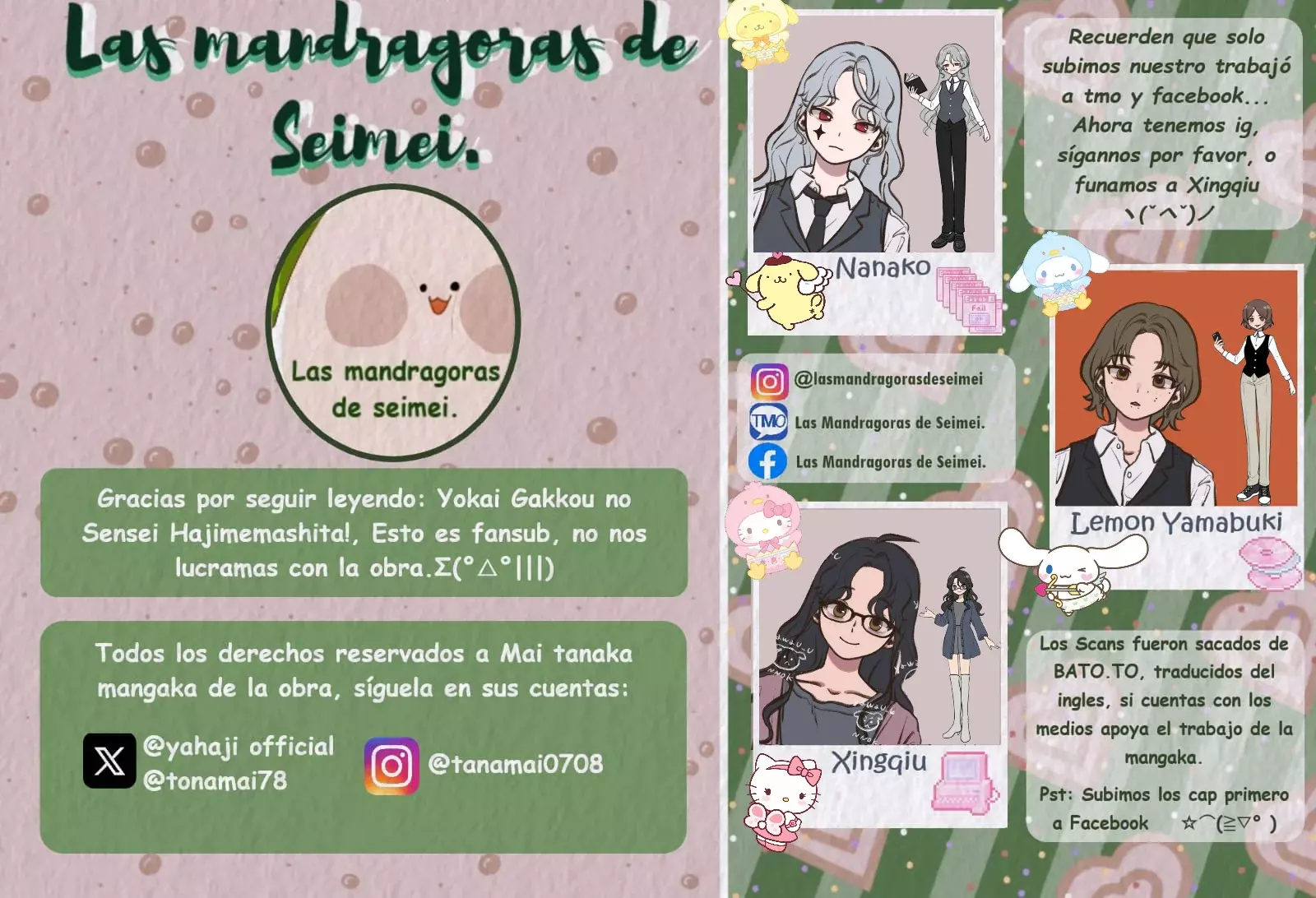 Read Yokai Gakkou No Sensei Hajimemashita Es Manga Online